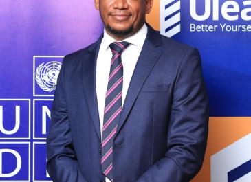 Mr. Daniel Kaggwa , Managing Director Continuum Financial Group (CFG) at the launch of Ulearn at The 4th Teacher Education Symposium  21st April 2022